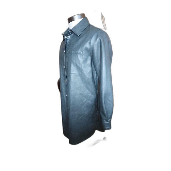 Bagatelle Collection Men's snap-up faux leather shirt jacket size Medium - Picture 5 of 9